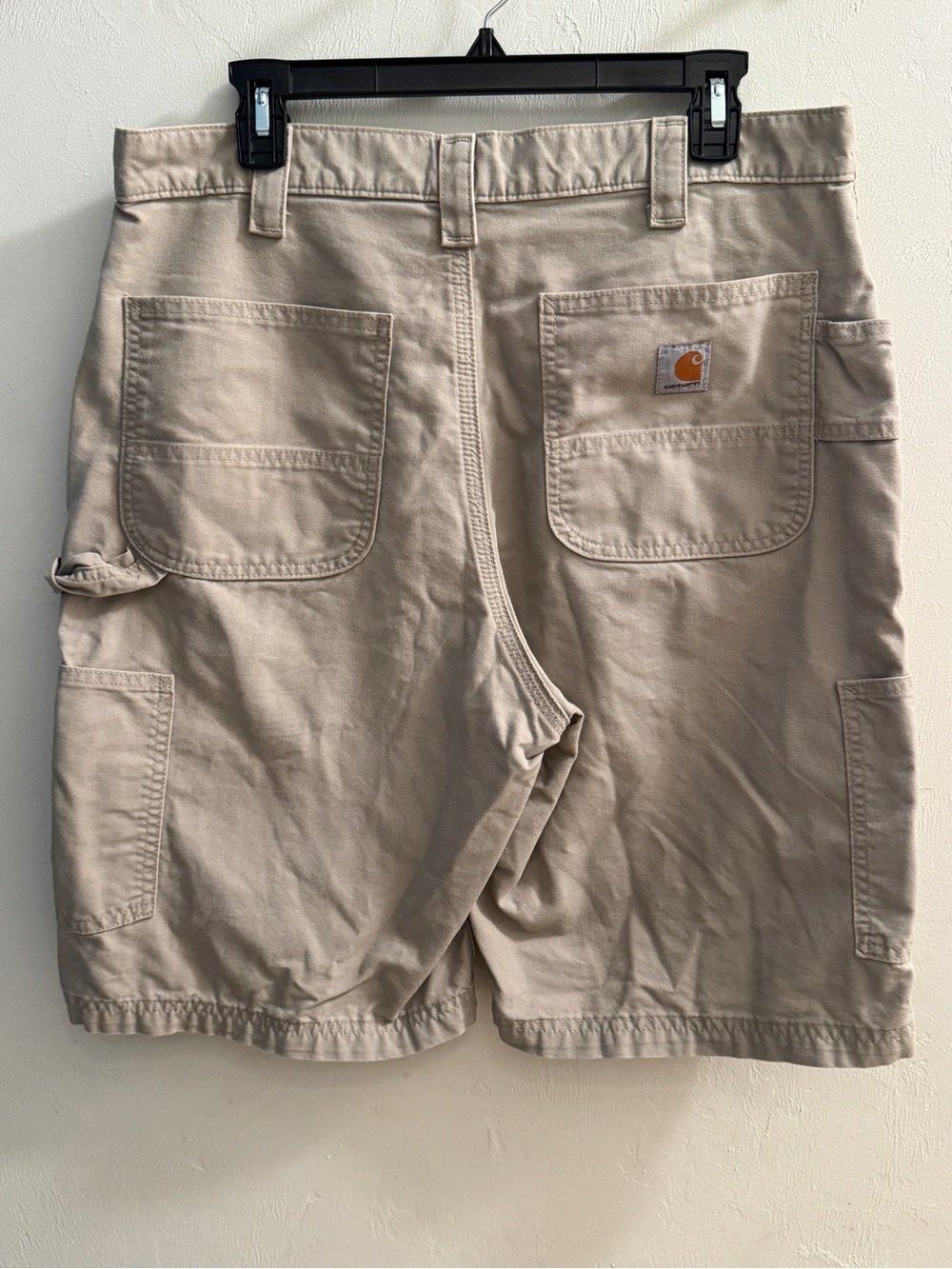 Carhartt B147 Canvas Carpenter Shorts Men's 34 Tan Khaki Utility Workwear